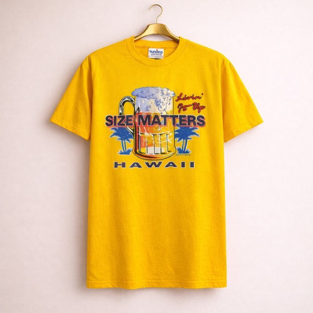 VTG Sundog International Hawaii Size Matters Livin It Up Graphic Shirt T-Shirt M